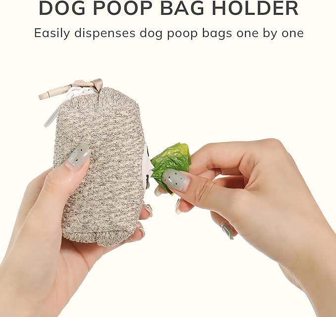 Dog Poop Bag Holder with Clip, Stylish Doggy Waste Bag Dispenser for Dog Leash, Durable Portable Poop Bag Carrier No Include Poop Bag Inside