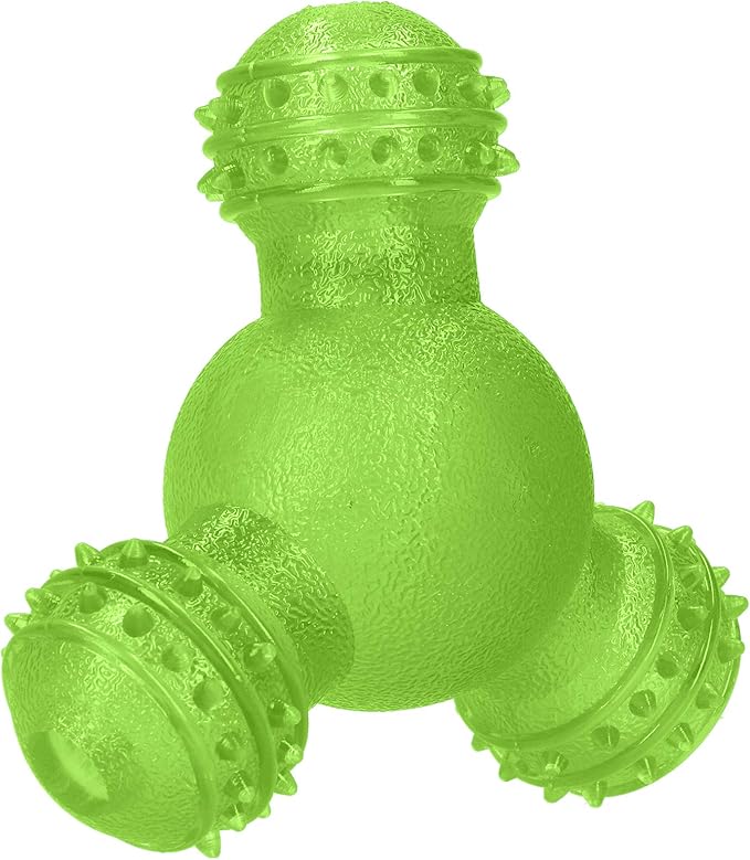 Cyrank Rolling Dog Treat Dispenser Slow Feeder, Funny Giggle Dog Puzzle Toy Slow Feeder Treat Toys Interactive Food Dispensing Dog Toys(Green)