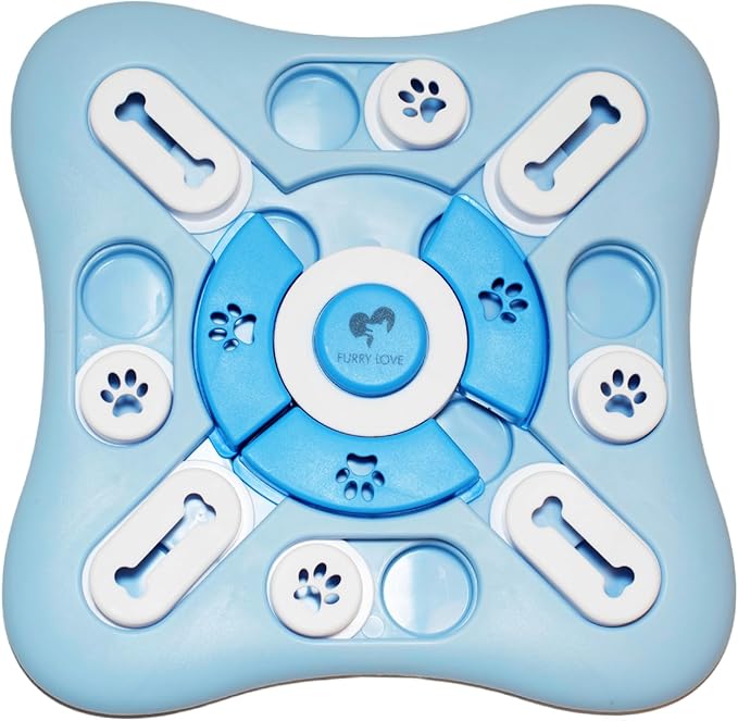 Dog Puzzle Food Feeder | Level 3 IQ Training Toy for Small/Medium/Large Dogs | Mental Enrichment & Aggressive Chewer Gift | Interactive Treat Puzzle -Blue