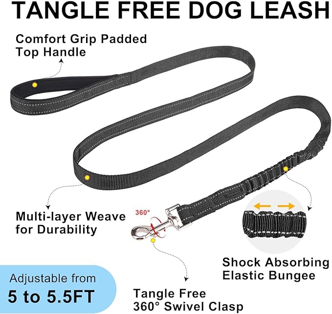 BEAUTYZOO No Pull Dog Harness Medium Sized Dog, Breathable Mesh Padded Dog Harness and Leash Set, Adjustable Reflective Escape Proof Dog Vest Harnessss Quick Fit for Training Walking, Black M