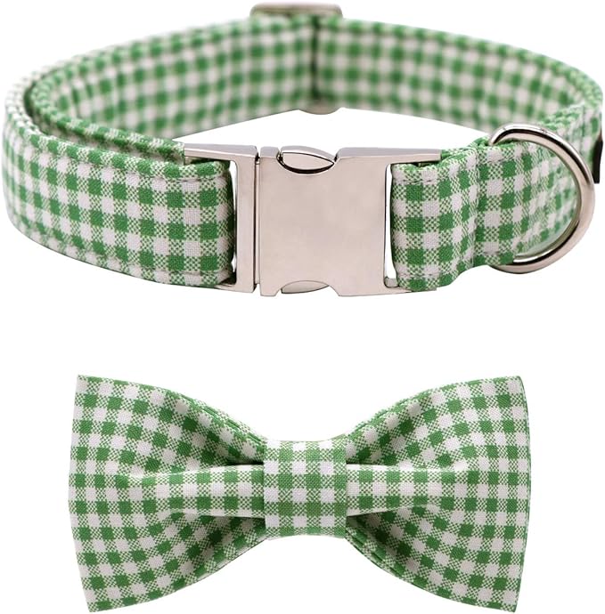 Lionet Paws Dog Collar with Bowtie, Durable Adjustable and Comfortable Collar for Medium Dogs, Neck 13.5-22in