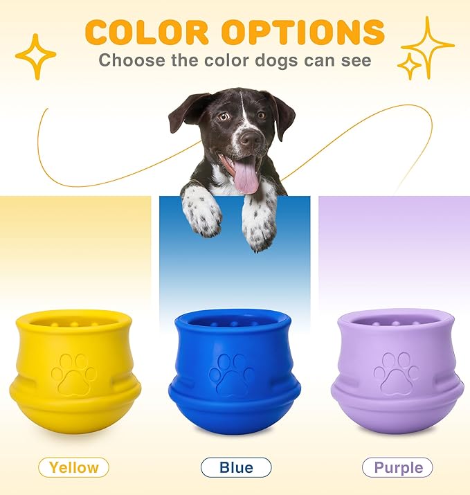 Dog Enrichment Toys, Interactive Puzzle Toys for Dogs-Long-Lasting Nature Rubber & Durable, Dog Toys to Keep Them Busy,Holds Kibble-Treats Frozen Treat Toy for Dog, Lemon,M