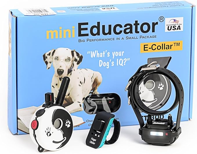 E-Collar – Educator ZEN-300-1/2 Mile Waterproof Remote Dog Training Collar Includes Premium Finger Clicker Trainer, 100 Programmable Levels + Vibration + Light + Sound