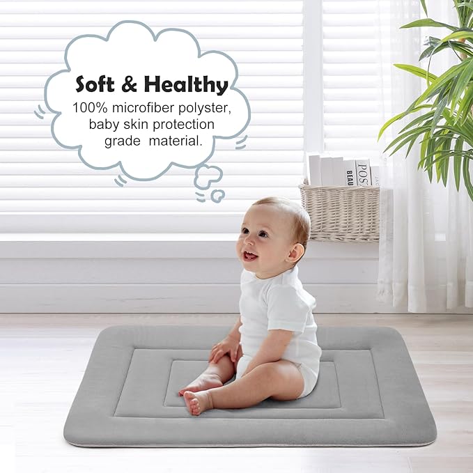 JoicyCo Dog Bed Soft Dog Crate Bed Pad Mat, 36 in Non Slip Bottom Washable Beds for Medium and Large Dogs, Pet Bed Mattress Kennel Pad, Clay Gray