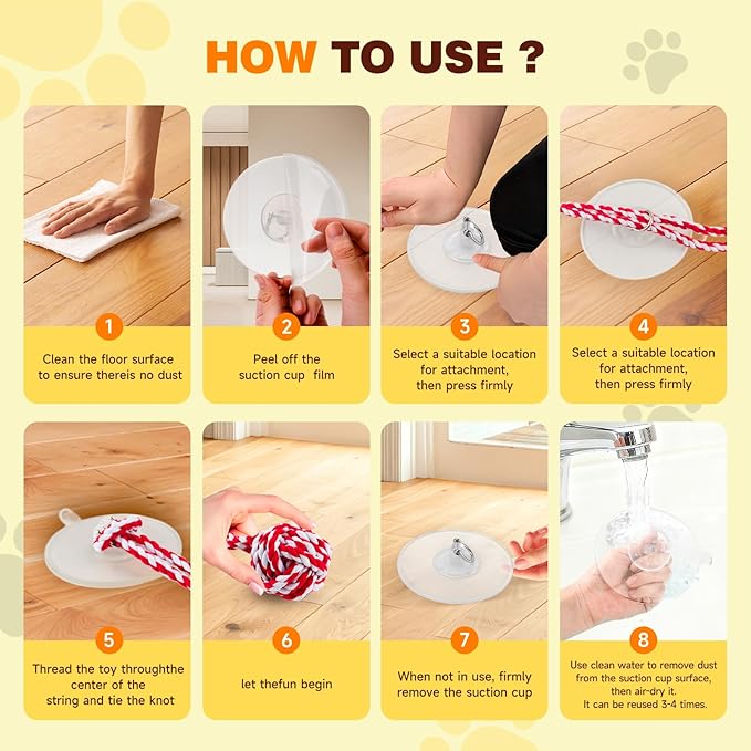 Puppy Dog Toys:Interactive Sticky Suction Cup Tug & Pull-Apart Toy,Durable Rope and red and White chew Ball，The Indestructible Enrichment Puzzle, Built for Aggressive and Busy chewers