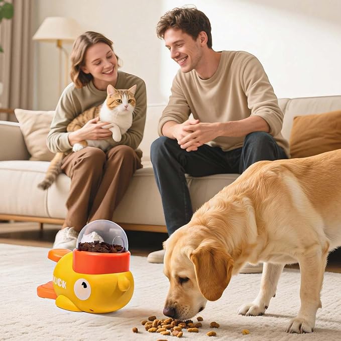 Dog Feeder Puzzle Toy Duck, Interactive Dog Treat Dispenser Toy, 2-in-1 Dogs Puzzle Feeder for Dogs & Cats, Slow Feeders for Training, Indoor/Outdoor Interactive Play (Style C)