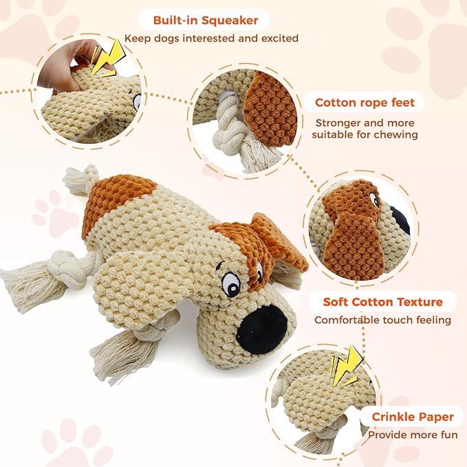 3 Pcs Dog Squeaky Toys, Squeaky Toy for Dog, Puppy Chew Toys to Keep Them Busy Interactive Puppy Toys Stuffed Animal Christmas Pet Plush Toy (Green)