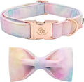 Elegant little tail Colorful Dog Collar, Comfortable Dog Collar with Bow Adjustable Soft Bow tie Dog Collars for X-Small Dogs and Cats