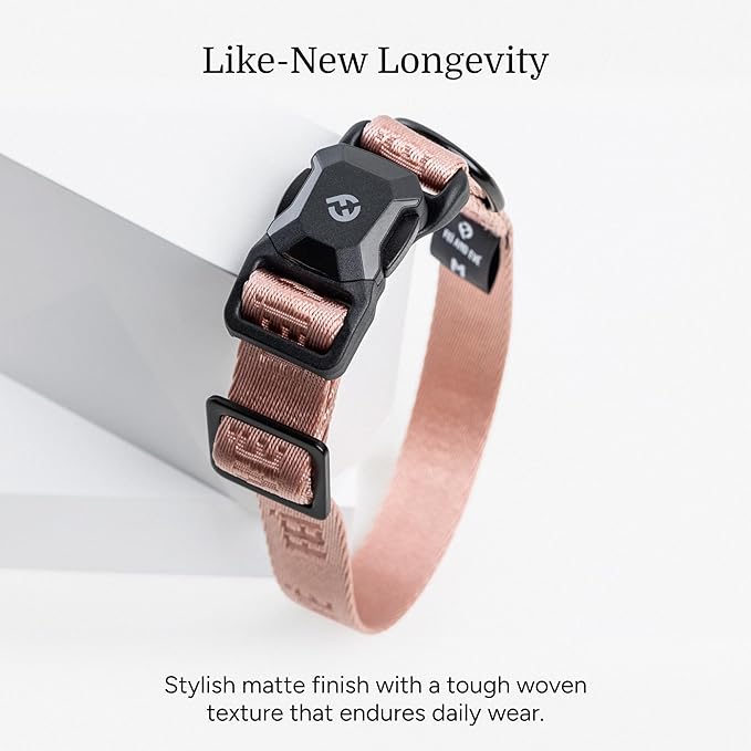 2026 New Edition, Fei & Eve MagEase Dog Collar - Patented Magnetic Buckles | Fur-Safe | Premium 210D Nylon | 450LB Escape-Proof | Adjustable Fit | Medium (Blush)