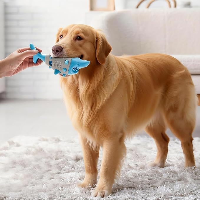 Dog Toys for Aggressive Chewers - Indestructible TPR Material with Treat Holes for Puppy Teething, Boredom Relief & Mental Stimulation - Tough Toy for Small, Medium, Large Breeds