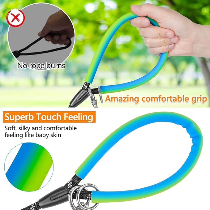 Long Dog Leash for Dog Training 10FT/15FT/20FT/30FT/40FT/50FT/100FT Reflective Leash with 2 Hooks, Heavy Duty Dog Lead for Large Medium Small Dogs Outside Walking Camping Yard, Black 30FT