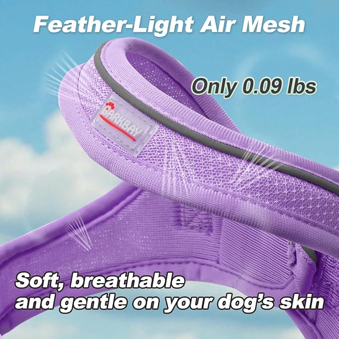 Dog Harness and Leash Set,Step in Small Sized Dog Harness,Soft Mesh,No-Chock,Reflective Adjustable,Secure with Hook & Loop Fastener,Puppy Vest for Small,Medium Dogs(Violet Purple,XS)