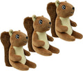 Squirrel Plush Dog Toy Squeaky Toy, Interactive Hide and Seek Replacement Dog Toys for Small & Medium Dogs (3Pcs Squeaky Squirrel B)
