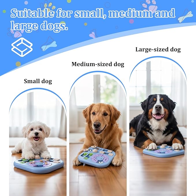Dog Puzzle Toy for Mental Stimulation for Dogs – Interactive Cognitive Puzzle Toys for Smart & Beginner Dogs, Treat Dispensing Dog Enrichment Slow Feeder