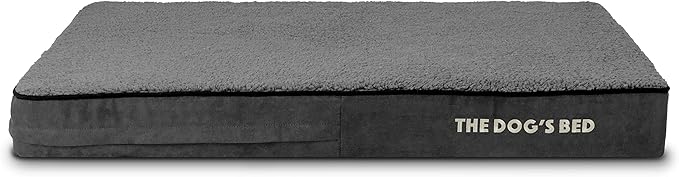 The Dog’s Bed Orthopedic Memory Foam Dog Bed Mattress, Plush Fabric, Grey Plush, Large, 4-Inch