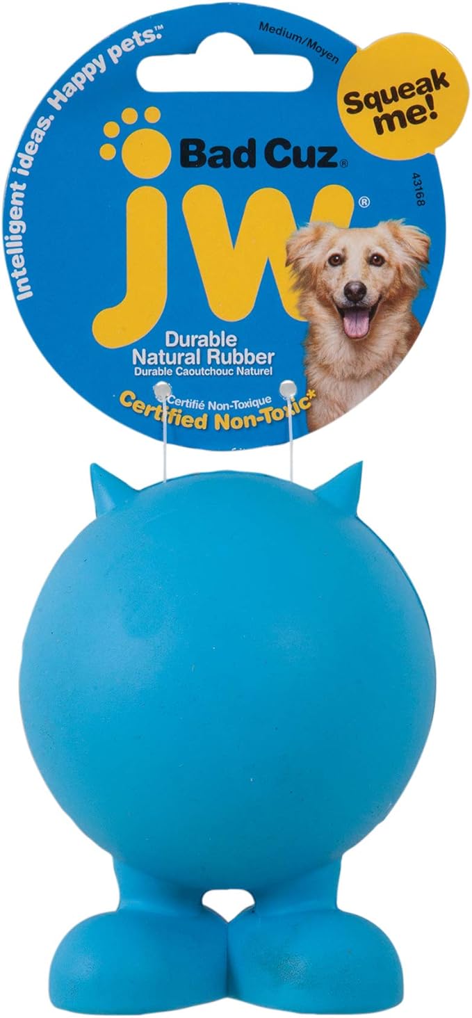 JW Pet Bad Cuz Dog Toy, assorted colors,Medium, Multi (43168)