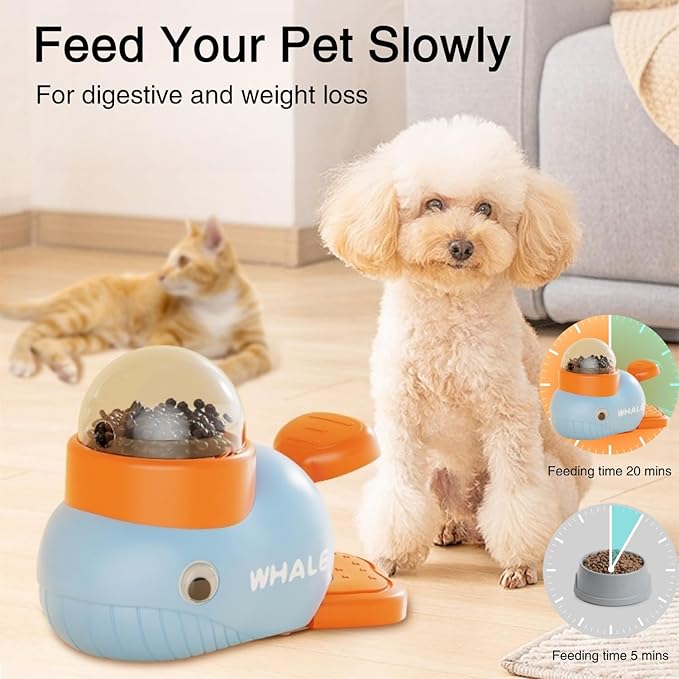 Cat Interactive Treat Dispenser Toy, Interactive Dog Puzzle Toy, Dogs Food Treat Feeding Dispenser for Healthy Eating for Small & Medium (Blue)