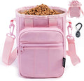Stylish Dog Training Treat Pouch with Waist & Shoulder Strap, Dog Treat Bag for Walking and Training, Removable Waterproof Liner, Drawstring Treat Holder with Front Pocket & Clicker
