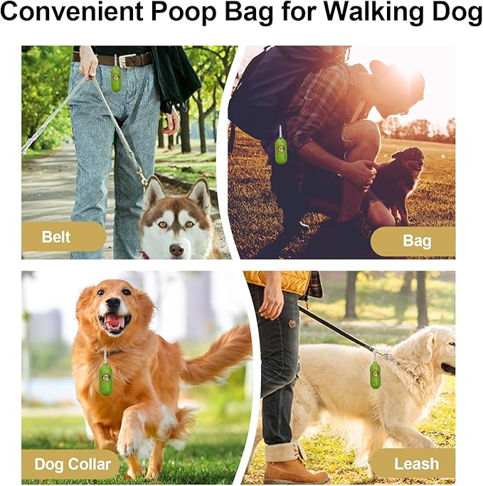 Dog Poop Bags With Dispenser, Strong and Leak-proof Waste Bags for Pets, Floral Scented, 270 Count (18 Packs of 15), 13 Inch x 9 Inch (Khaki)