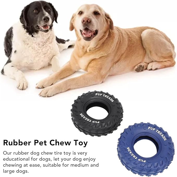 Denash Rubber Tire Chew Toys for Dogs, Interesting 2 Pack Practical Rubber Chew Tire for Dogs, Great Toughness, for Medium and Large Dogs in The Garden