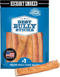 Best Bully Sticks Hickory Smoked Jumbo 6 Inch Bully Sticks - 12 Count (Pack of 1) - Natural, Grain and Odor-Free, Smoky Aroma, No Additives, Grass-Fed