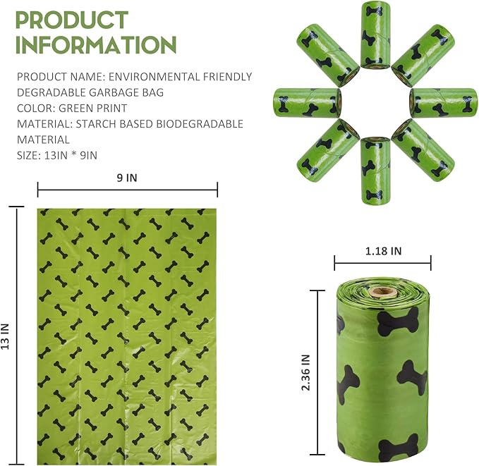Scented Dog Poop Bag 270 Counts 18 Rolls 9x13 Inches Dog Waste Bags, Extra Thick and Strong Poop Bags for Dogs,Large Pet Waste Bags for Doggy