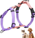 Dog Harness,Adjustable No Pull Dog Harness,Y-Shaped Design,Buckle-Neck Balance Harness with Reflective, Ideal for Dog Training Hiking, Easy Walk Harness,Durable High-Tensile Nylon Pink-M