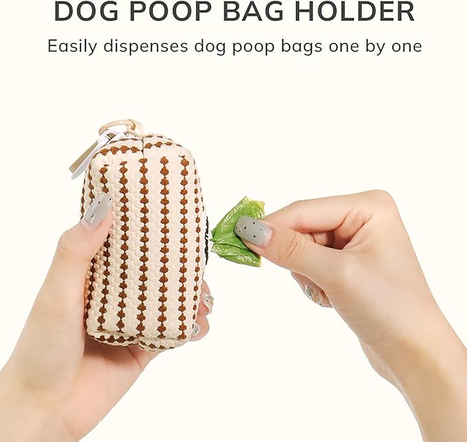Dog Poop Bag Holder with Clip, Stylish Doggy Waste Bag Dispenser for Dog Leash, Durable Portable Poop Bag Carrier No Include Poop Bag Inside