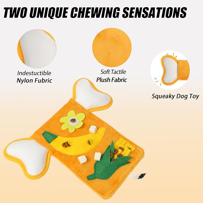 Melede Dog Puzzle Toy, Tough Plush and Nylon Fabric Puzzle Dog Toy, Stimulating Dog Toys, Dog Squeak Toys