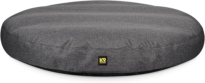 K9 Ballistics Tough Round Nesting Pillow Dog Bed - Removable Cover, Washable, Durable & Water Resistant Indoor/Outdoor Bed for Small Breeds & Puppies - S, Titanium Premium Finish