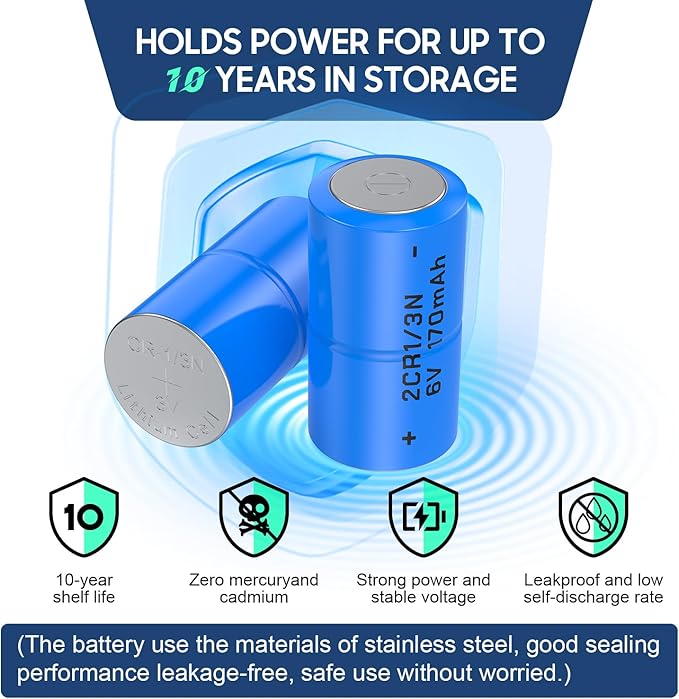 2CR1/3N 6 Volt Dog Collar Receiver Battery for Extreme PTPIR-003, PTPFS-003 Series Receiver, Pet Stop PCC-100/200 Series Receiver, Dog Guard DG-3000/5000/9000 Series Receiver 4 Batteries