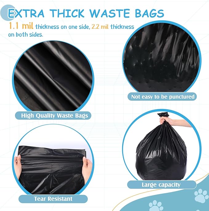 150 Pcs Dog Waste Poop Bags Dog Large Leak Proof Bags 26"x 33" Pet Waste Station Can Liners Heavy Duty Pet Trash Bin Liner for Walking Poop Station Dispensers, 3 Rolls of 50(Black)