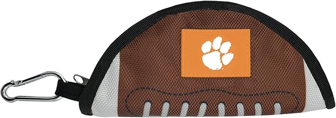 Pets First NCAA Clemson Tigers Collapsible Dog Travel Bowl, Food and Water Bowl for Dogs & Cats. Lightweight Leak-Proof Pet Bowl for Travel with Football Field & Pebble-Grain Design