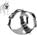 Plutus Pet No Pull Dog Harness, Release at Neck, Reflective Adjustable Dog Vest Harness, Easy Control Handle for Walking, for Small Medium Large Dogs, Black, M