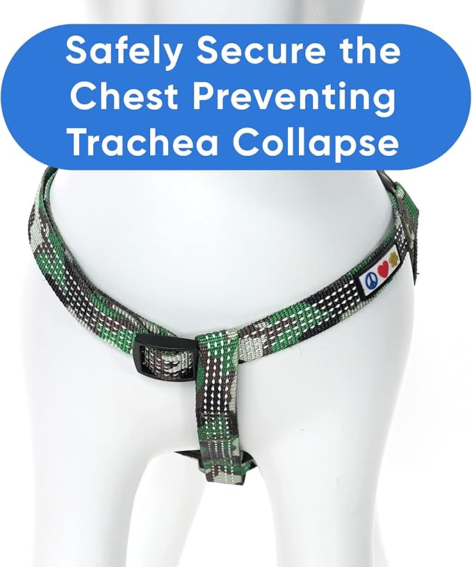 Pawtitas Reflective Step-in Dog Harness – Adjustable No-Pull Vest for Puppies to Seniors, Safe & Comfortable, M Camo Green