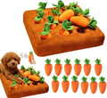 Carrot Dog Toy, Snuffle Mat for Dogs Toy Carrot, Interactive Dog Plush Puzzle Toys,Carrot Garden Dog,Dog Carrot Toys Pet Stress Relief with 12 Sounding Carrots (2)