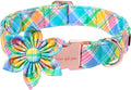 Unique style paws Easter Dog Collar with Bow Easter Eggs Chicken Collar with Flower for Small Medium Large Boys Girls Dogs