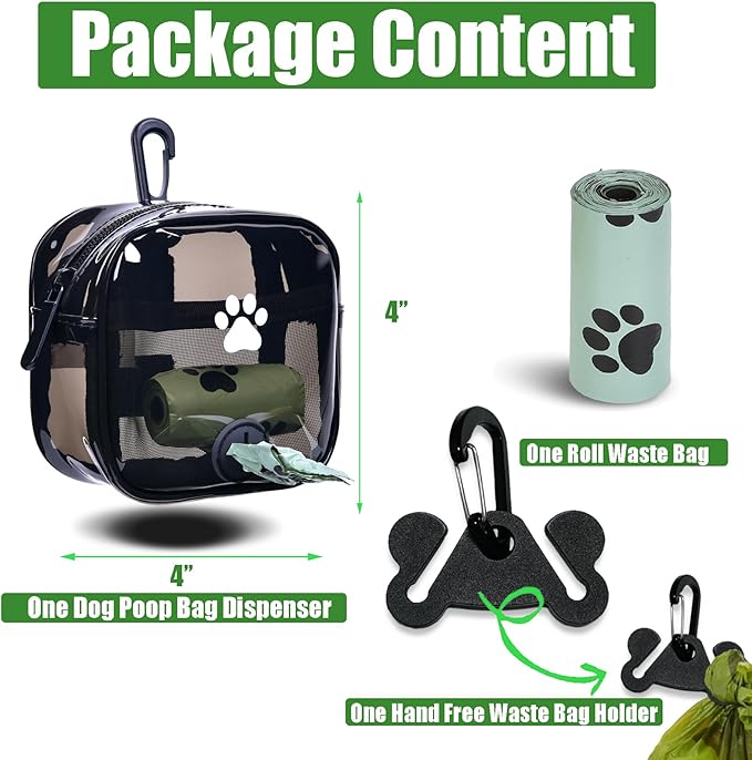 Dog Waste Bag Dispenser Pet Poop Bags Holder for Doggie Waste Bags Dispensers Soft Fabric Zipper Small Doggy Puppy Pouch for Leash Accessory Attachment with Carrier,No-puxfb