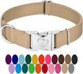 Country Brook Petz - Premium Nylon Dog Collar with Metal Buckle for Small Medium Large Breeds - 10+ Warm Colors (Large, 1 Inch, Copper Gold)