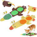 BEAUTYZOO 2-Pack Plush Dog Puzzle Toys, Stuffless Duck Dog Interactive Treat Hider Toy, Squeaky Crinkle Water Bottle Toys for Small Medium Dogs Puppy to Keep Them Busy Stress Release & Boredom Relief