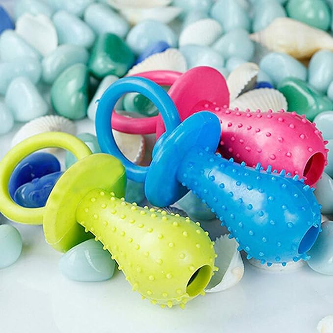 Dog Pacifier,Chew Toys,Mini Bite Resistant Bell Shape Rubber Pacifier, Puppy Molar Chew Training Toy,Bell Chewing Playing Training Toys for Pet Puppy Dog Cat Pet Supplies(Random Color)