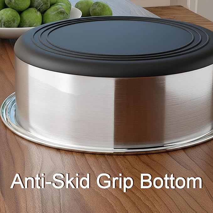 Deep Stainless Steel Non-Skid Dog and Food Bowls, Each Holds Up to 2 Cups, Set of 2 Packs(5.5 x 1.9 Inches)
