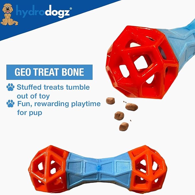 [2 Pack] Dog Puzzle Toys to Keep Them Busy, Spiky Rotating Dental Bone Treat Dispensing Squeaky Toys, Mental Stimulation Interactive Dog Enrichment