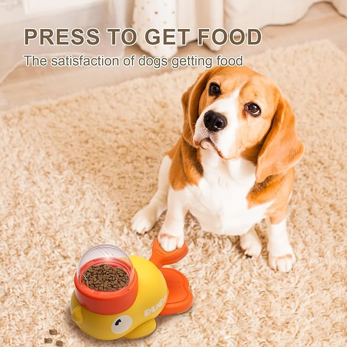 Duck Treat Dispenser, Dog Food Dispenser Toy, 2-in-1 Dog Interactive Slow Feeder Pet Food Puzzle Toy, Slow Feeder Cat Bowls, Cat Enrichment Toys Mentally Stimulation Toys for Training (1pc)