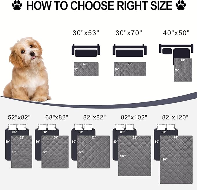 Smiry Reversible Waterproof Couch Covers for Sofa, Washable Dogs Pet Couch Covers for 3 Cushion Sofa Pet Friendly, Water Resistant Furniture Protector Slipcover, Geometric (82"x82", Grey/Dark Grey)