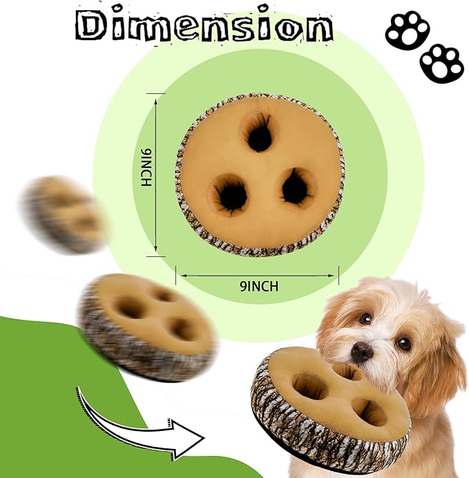 Dog Hide and Seek Toys Puppy Chew Squeaky Toys Plush Mushroom&Bamboo&Shell Hideout Stuffing with Squeakers Animals (Trunk Hideout with 4 Ladybirds)