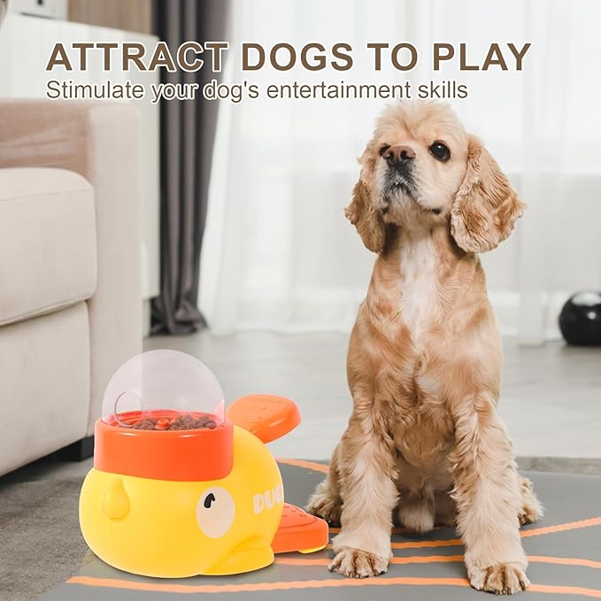 Duck Treat Dispenser, Dog Food Dispenser Toy, 2-in-1 Dog Interactive Slow Feeder Pet Food Puzzle Toy, Slow Feeder Cat Bowls, Cat Enrichment Toys Mentally Stimulation Toys for Training (1pc)