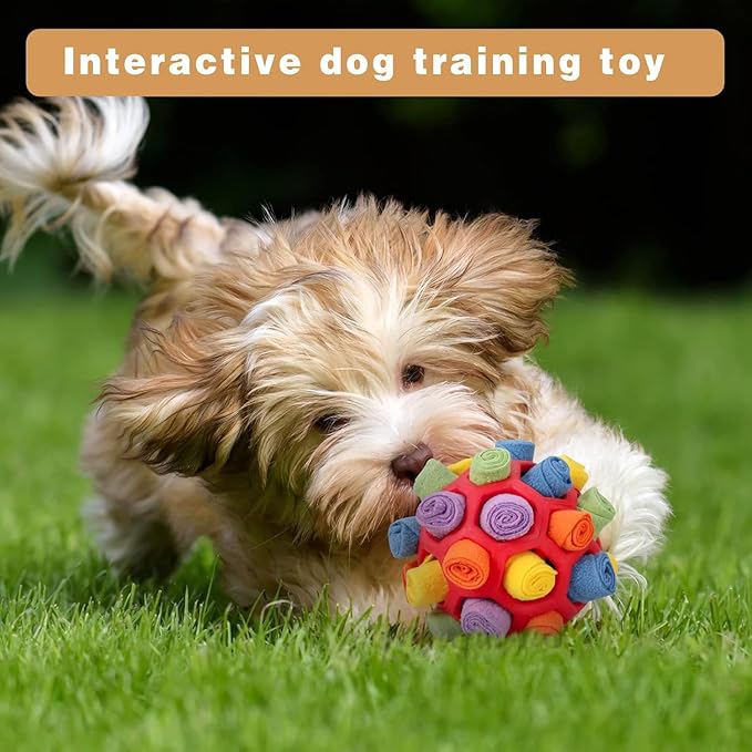 Snuffle Ball for Dogs | Enrichment Toys for Dogs | Colorful Bite-Resistant Pet Snuffle Ball Toy | Interactive Dog Treat Puzzle Toys | Portable Pet Snuffle Ball Toy for Small & Medium Dogs
