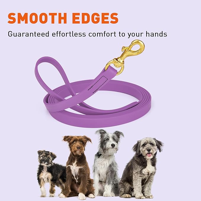 Viper Biothane K9 Working Dog Leash Waterproof Lead for Tracking Training Schutzhund Odor-Proof Long Line with Solid Brass Snap for Puppy Medium and Large Dogs, 33ft Amethyst Purple