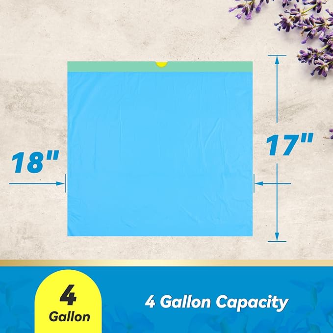 300 Count 15 Micron Extra Thick 4 Gallon Drawstring Small Trash Bags, Sturdy & Tear-Resistant Small Garbage Bags for Bathroom, Office, Bedroom & Kitchen